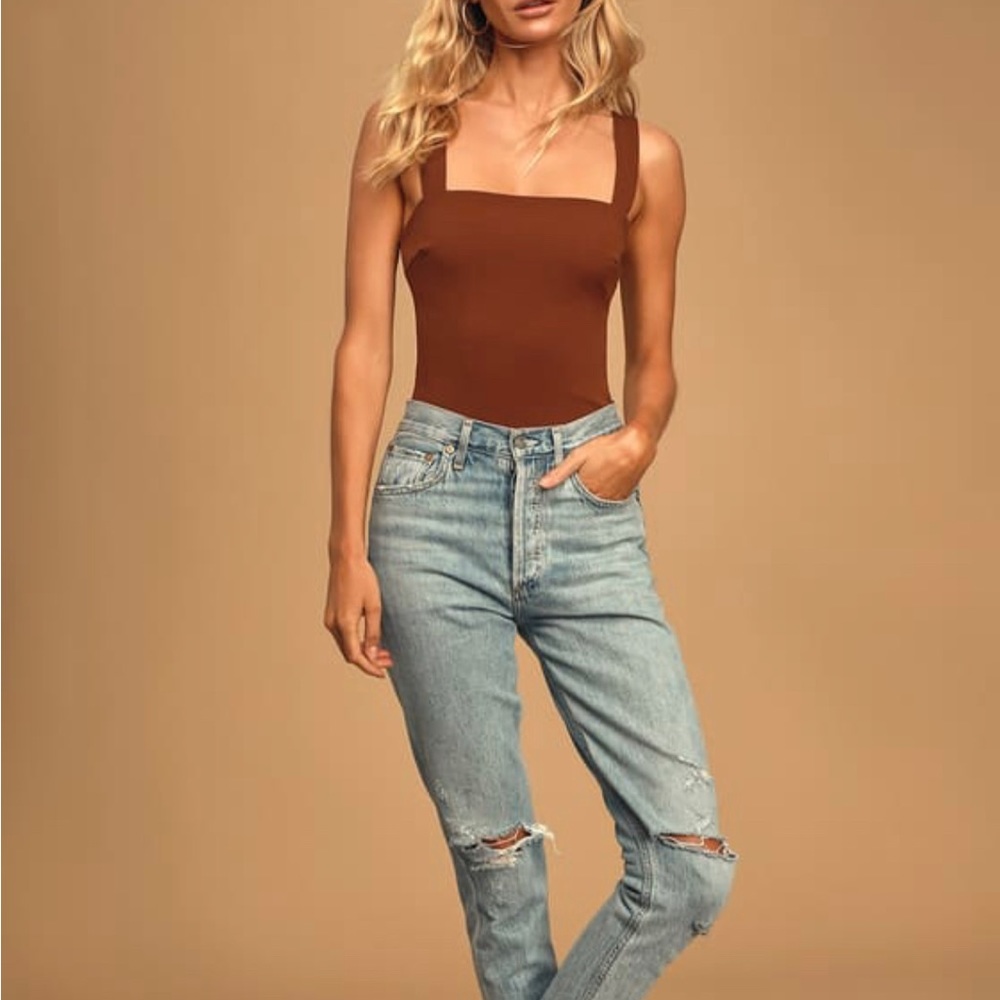 Lulus rust brown sleeveless bodysuit